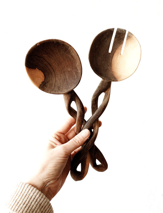 Wood Salad Tongs