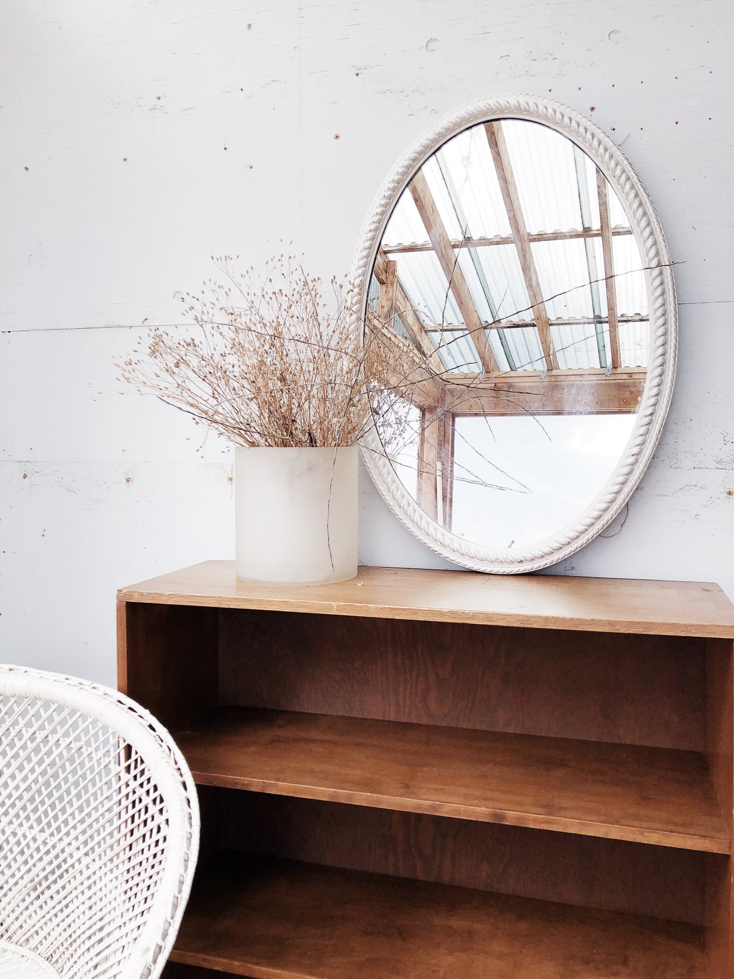 Large Vintage Oval Mirror