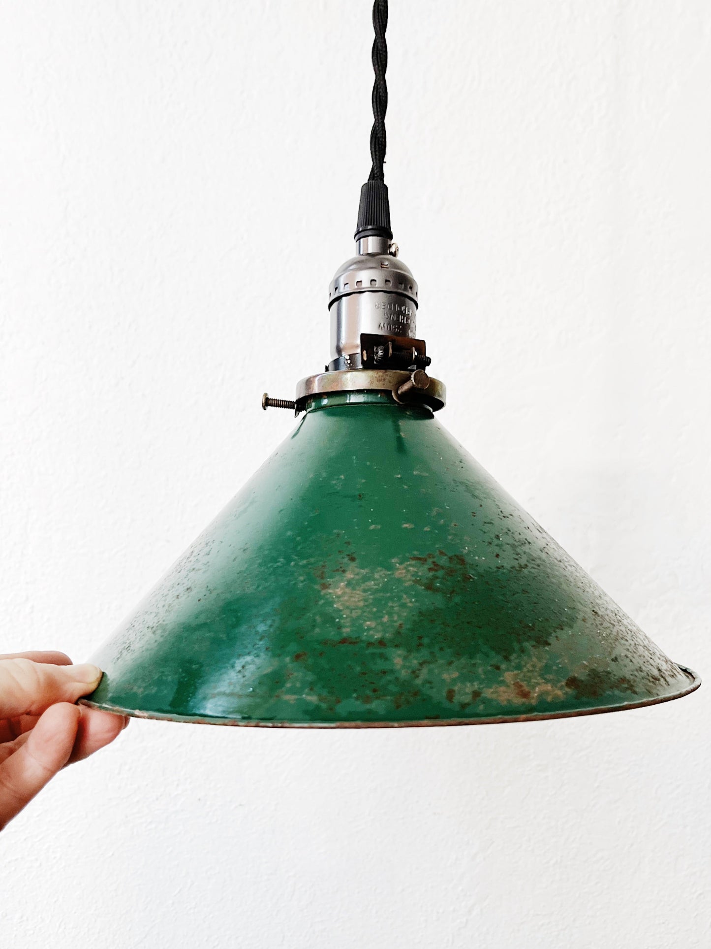 Vintage Enamel Pendant Light