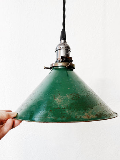 Vintage Enamel Pendant Light