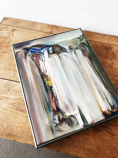 Original Vintage Waterfall Oil Painting