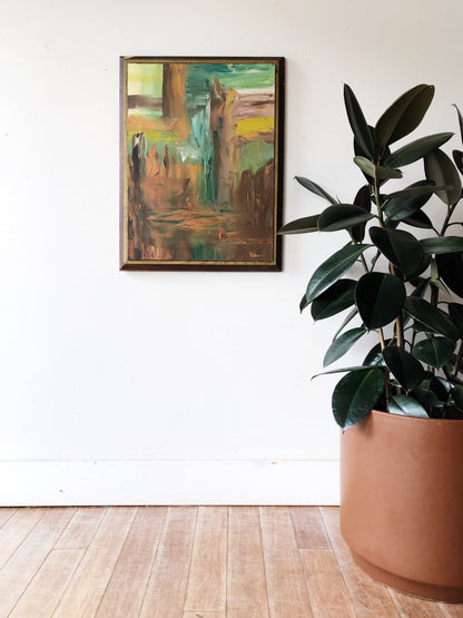 Vintage Mid Century Abstract Oil Painting