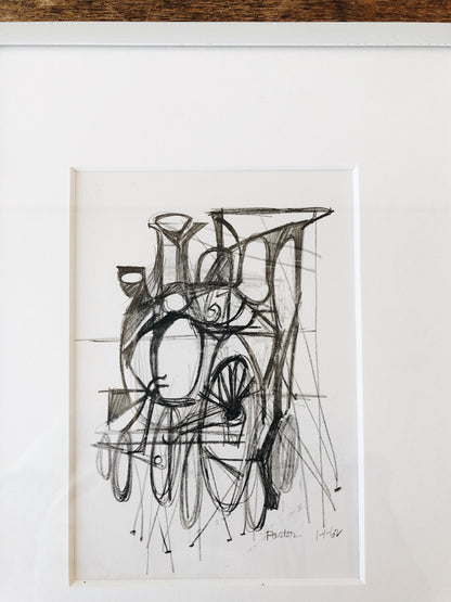 Vintage Mid Century Framed Lithograph