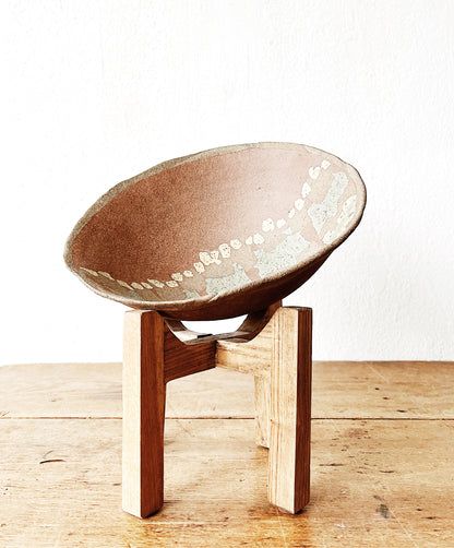 M Simon Vintage Ceramic Bowl with Stand