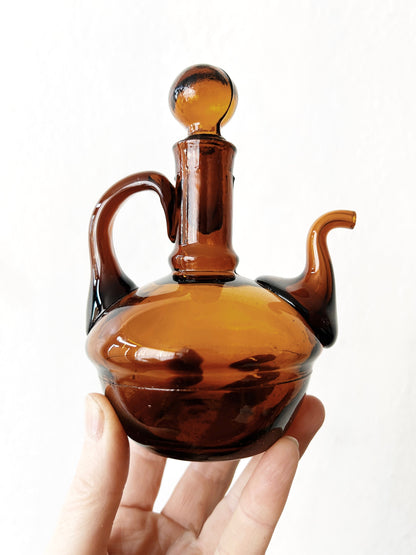 Vintage Amber Glass Cruet