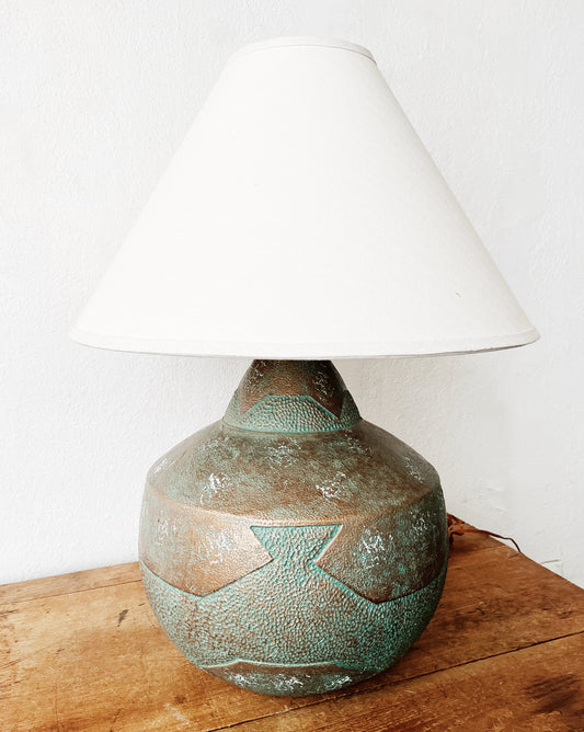 Vintage Brutalist Copper Lamp