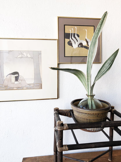 Vintage Deco Style Print Woman with Doves