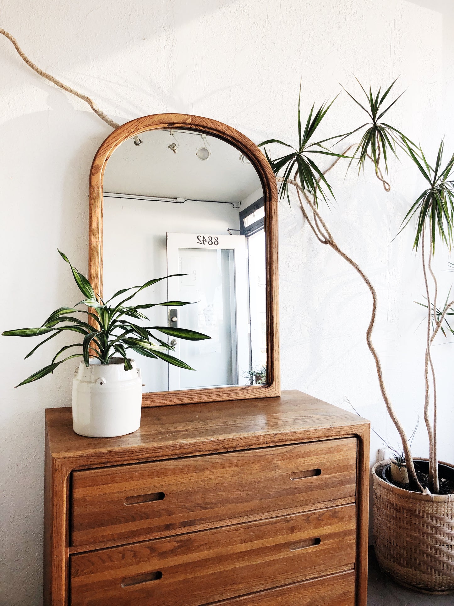 Vintage Arched Mirror and Dresser