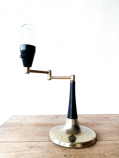 Mid Century Swing Arm Brass Lamp