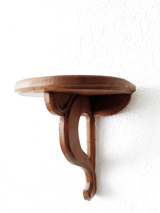 Vintage Carved Wood Wall Shelf