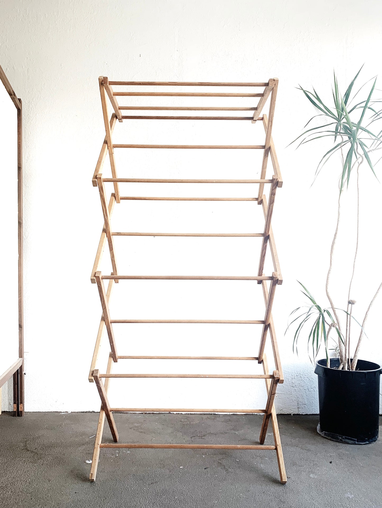 Tall Vintage Collapsible Wood Drying Ravk