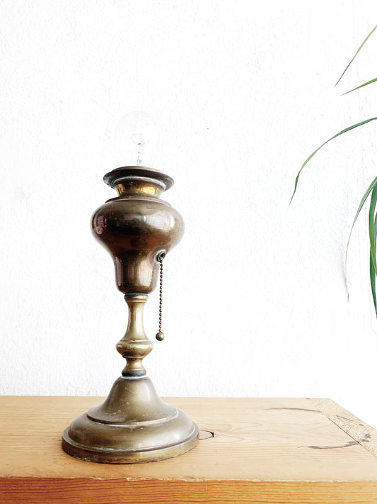 Antique Weighty Brass Lamp