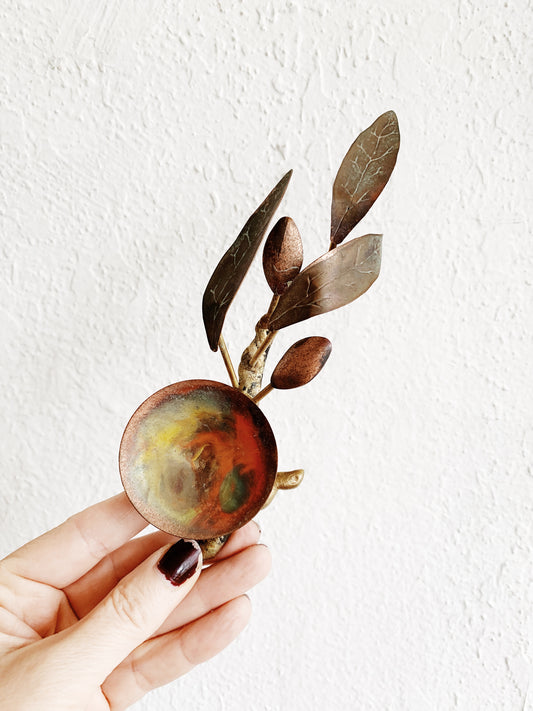Vintage Oxidized Copper Sculpture