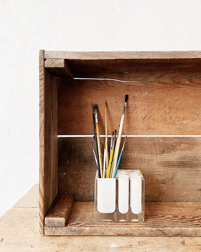 Lucite and White Holder