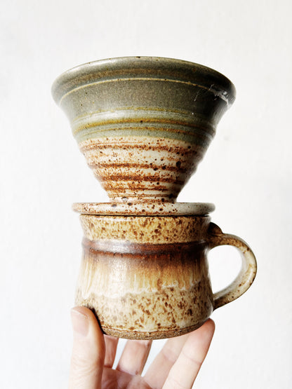 Vintage Stoneware mug and Pour Over