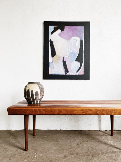 Mid Century Slatted Bench