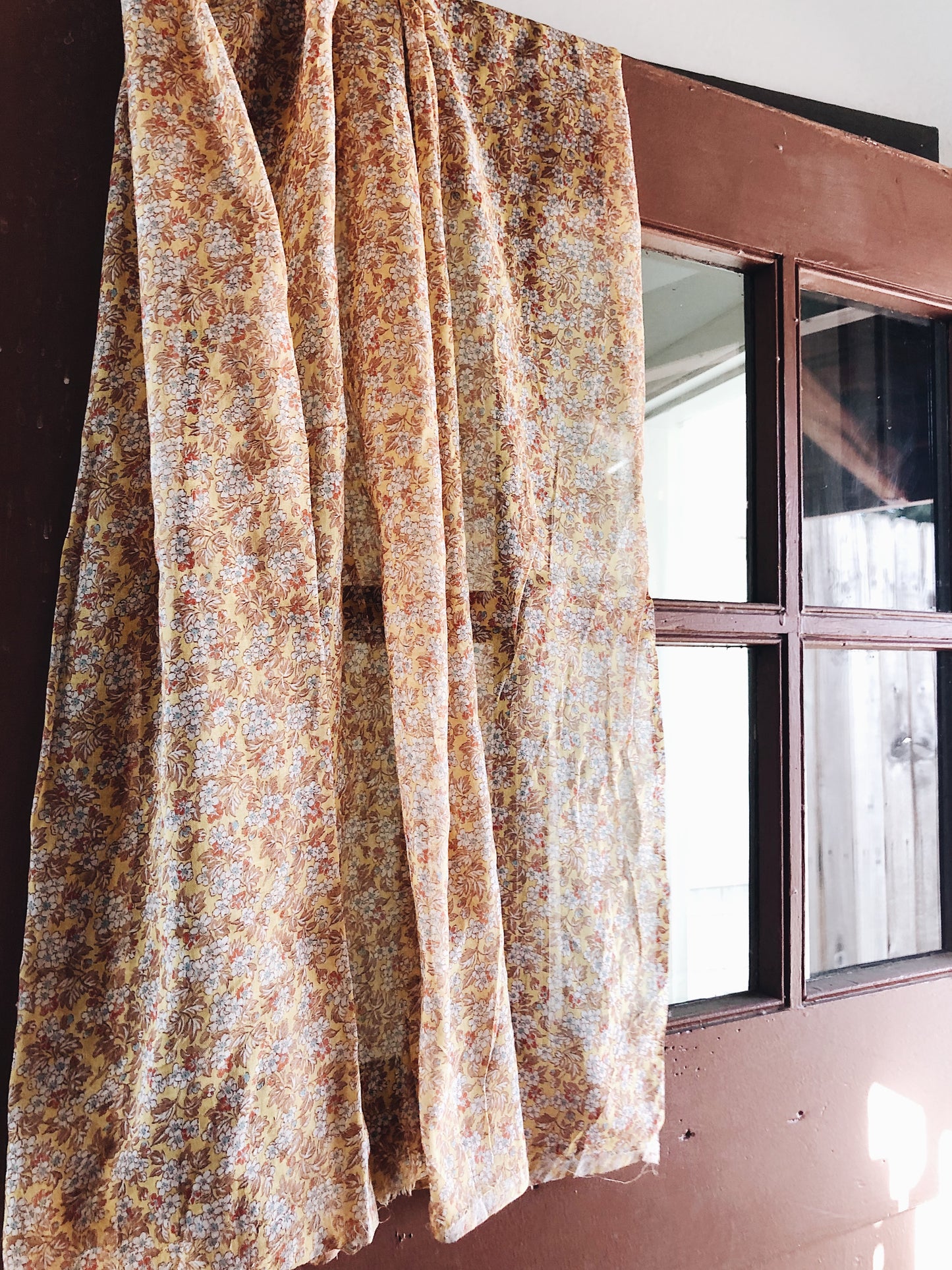 Vintage Semi Sheer Floral Fabric
