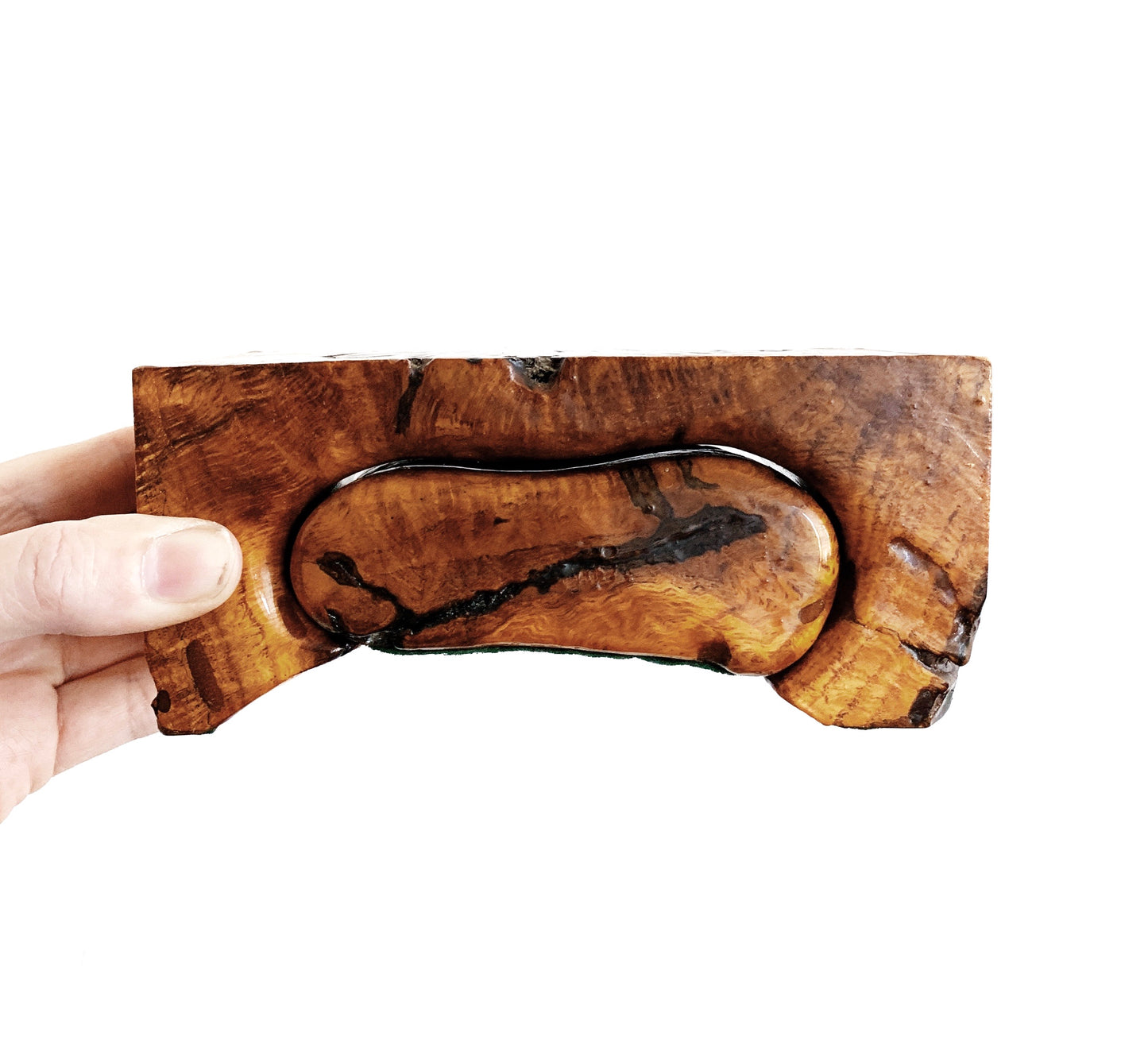 Vintage Handmade Burl Wool Stash Box