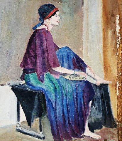 Original Vintage Portrait Painting
