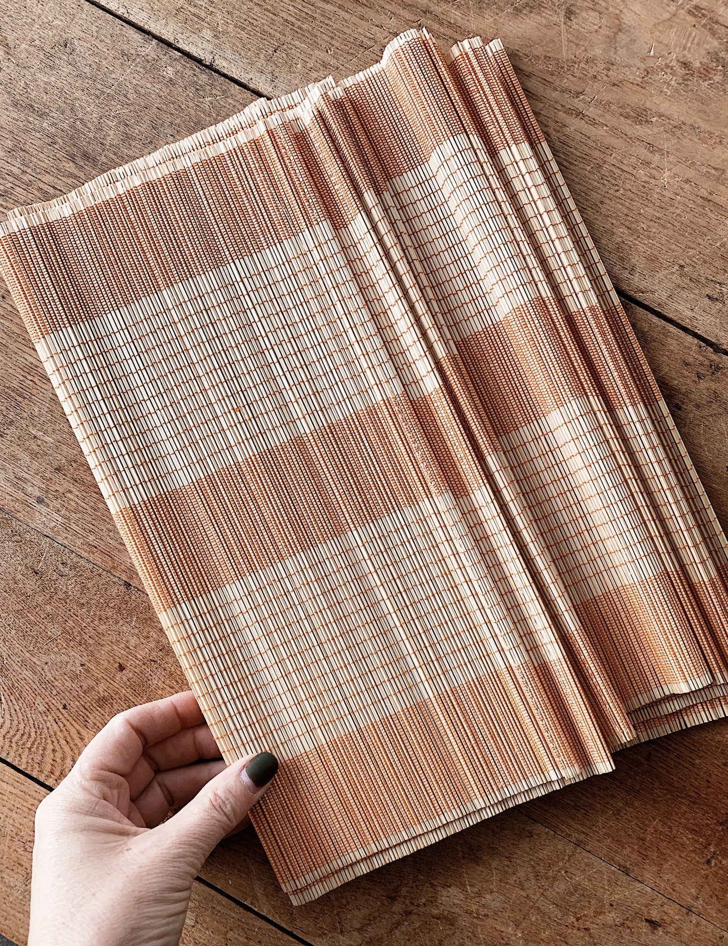 Set of Six Woven Bamboo Placemats