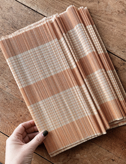 Set of Six Woven Bamboo Placemats