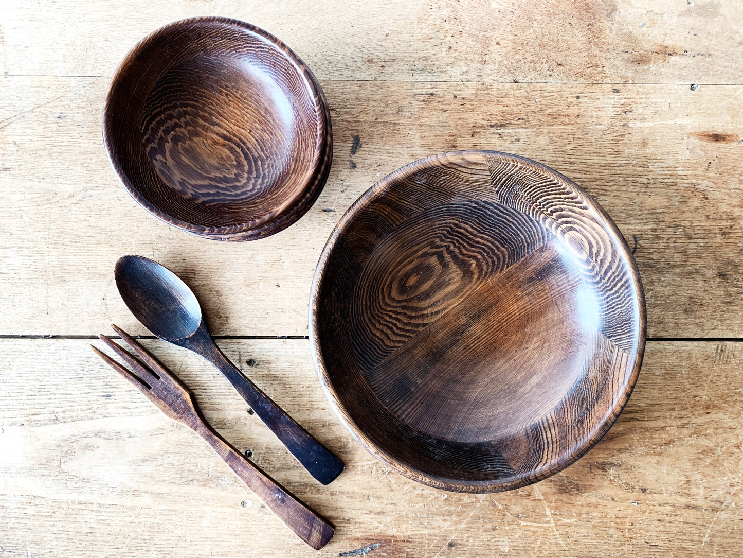 Vintage Wood Salad Set
