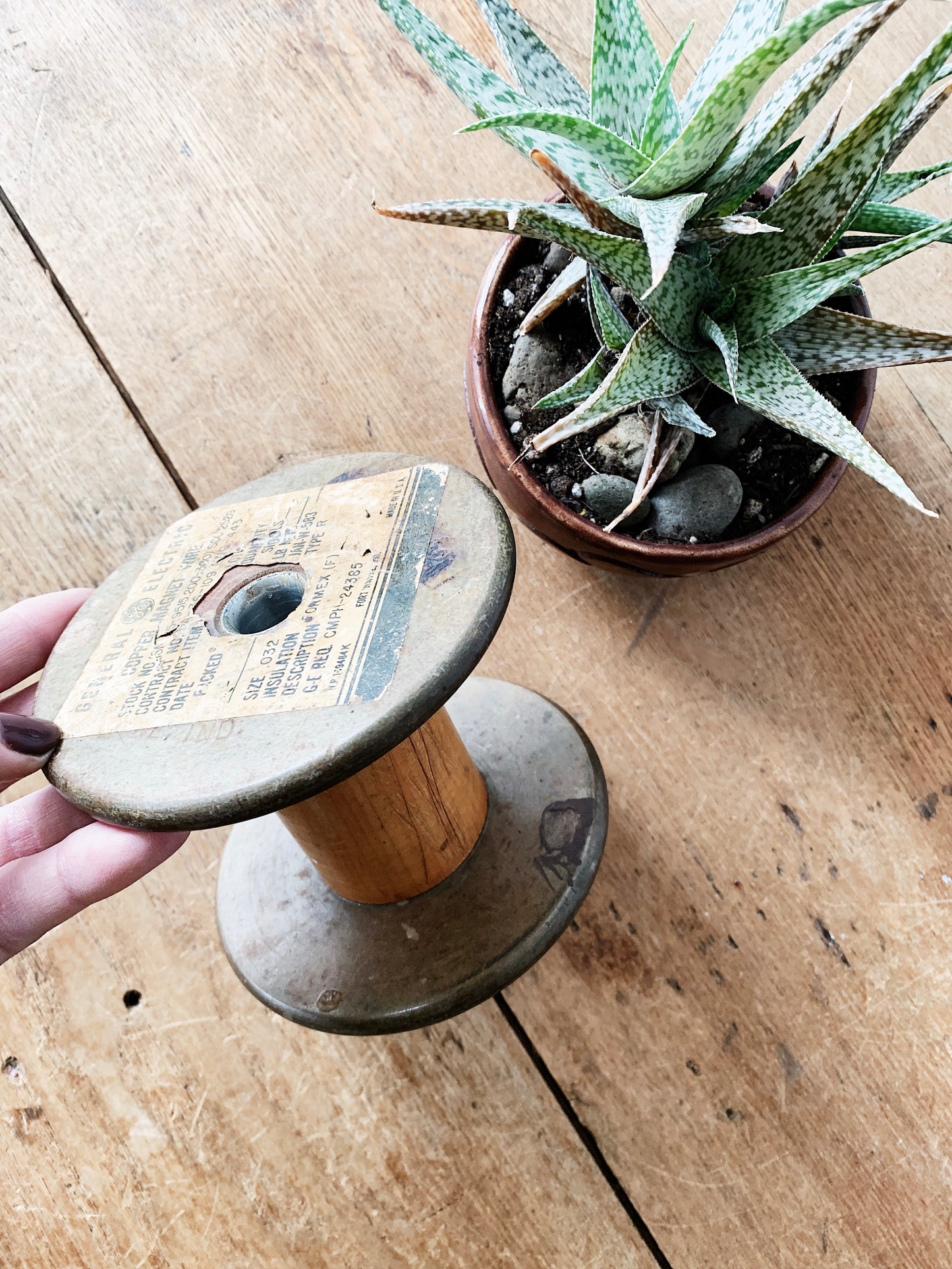 Vintage Spool Plant Stand