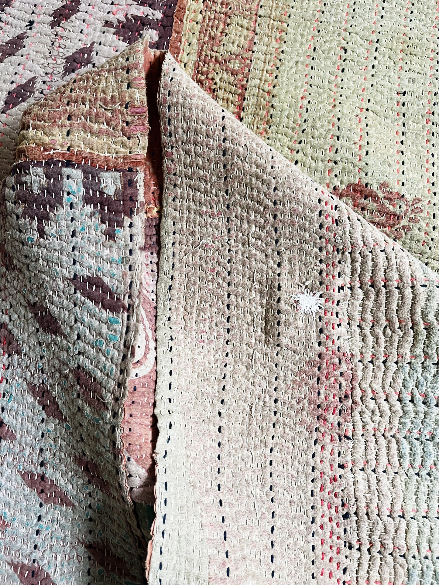 Handmade Cotton Kantha Quilt