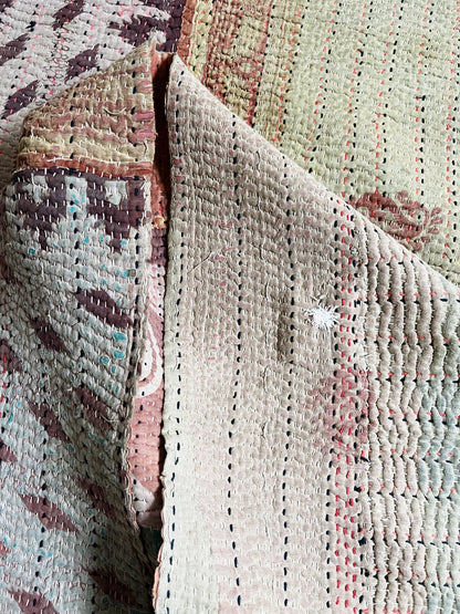 Handmade Cotton Kantha Quilt