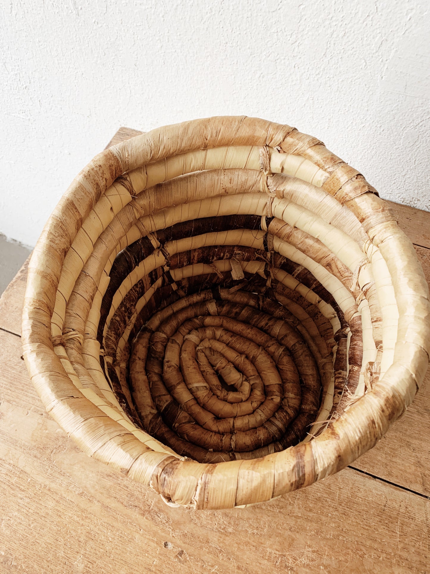 Vintage Banana Leaf Coil Basket