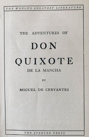 Vintage Don Quixote by Cervantes Worlds Greatest Literature