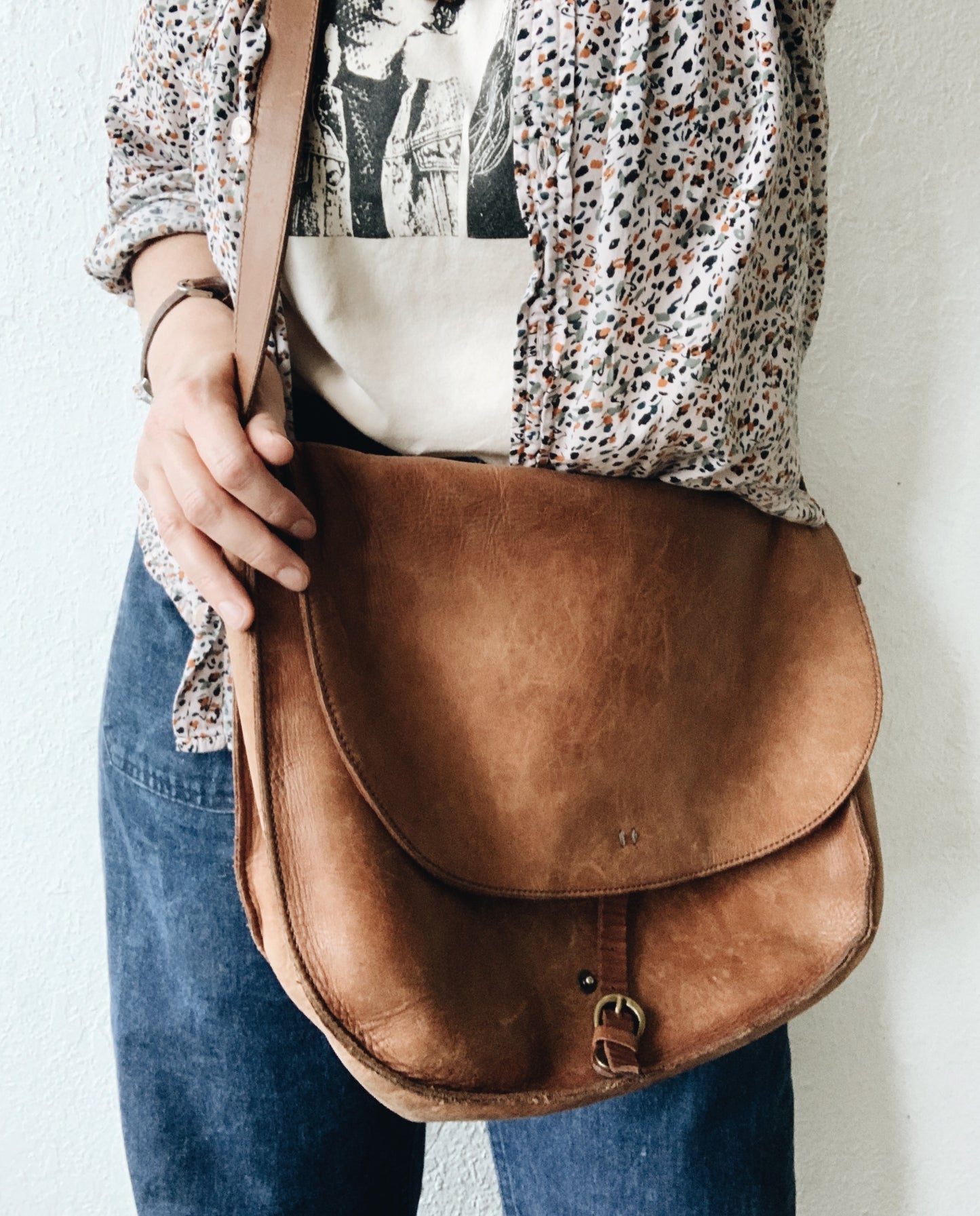Vintage J Crew Leather Satchel