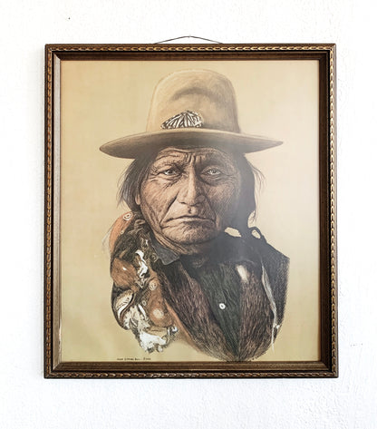 Rare Vintage Chief Sitting Bull Color Litho by Hans P. Luetcke