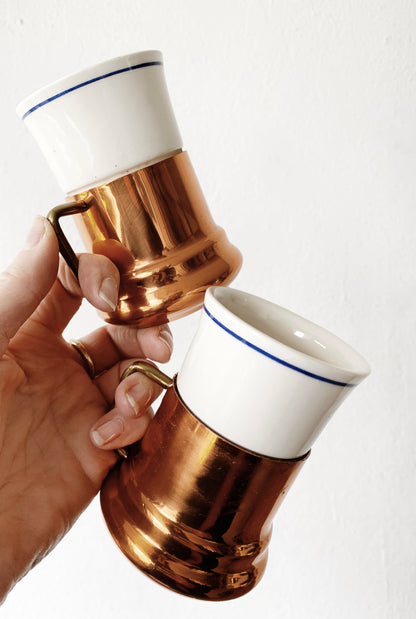 Vintage Espresso Mug Pair made in Portugal