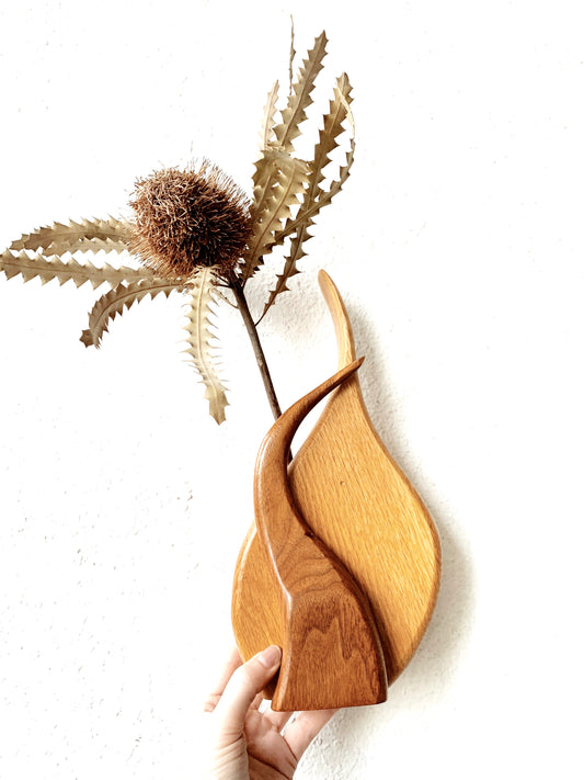 Two Tone Sculptural Wood Vase