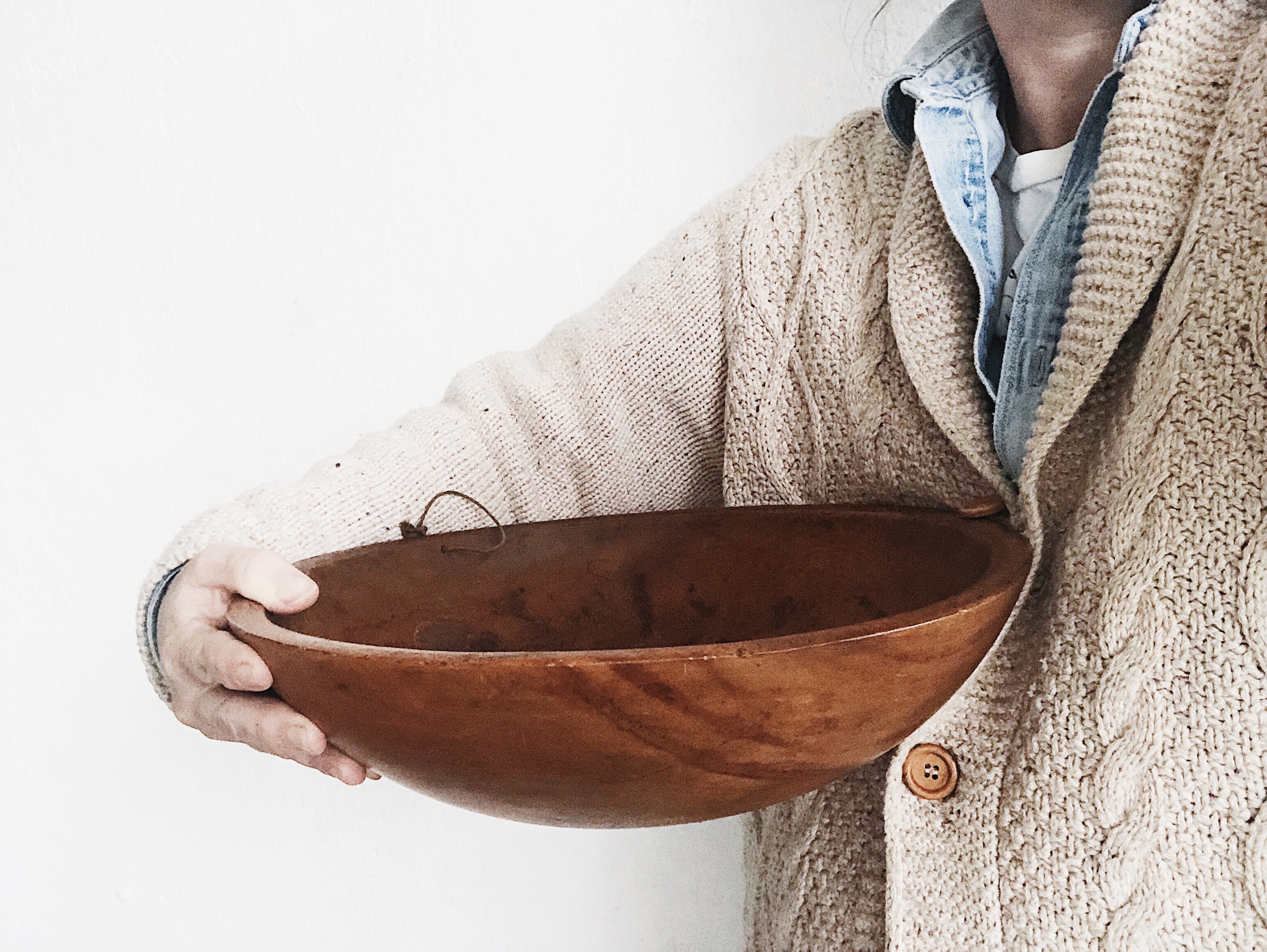 Antique Primitive Dough Bowl - Thumbnail 3