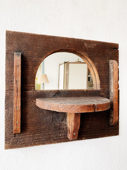 Vintage Handmade Mirror Shelf