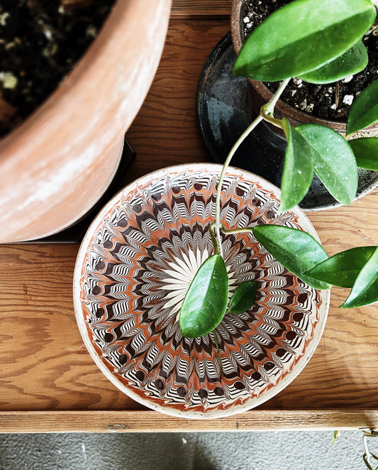 Vintage Hand Painted Clay Dish