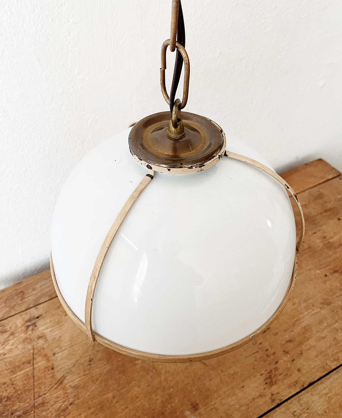 Vintage Milk Glass Pendant Lamp