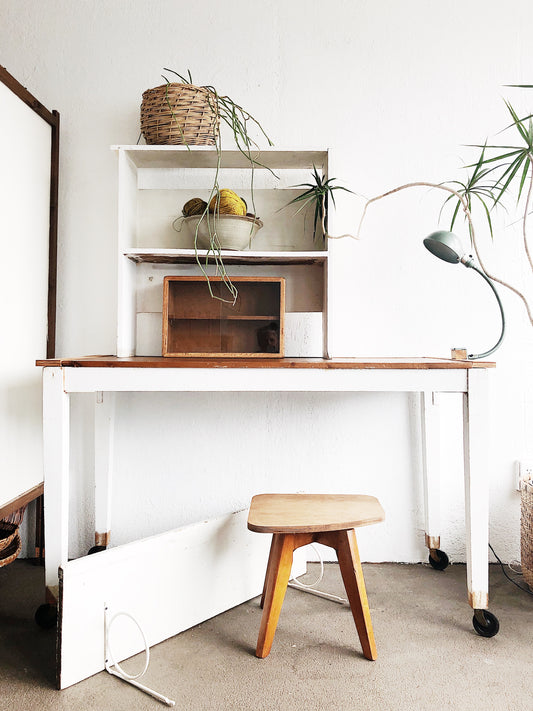 Vintage Work Table on Wheels