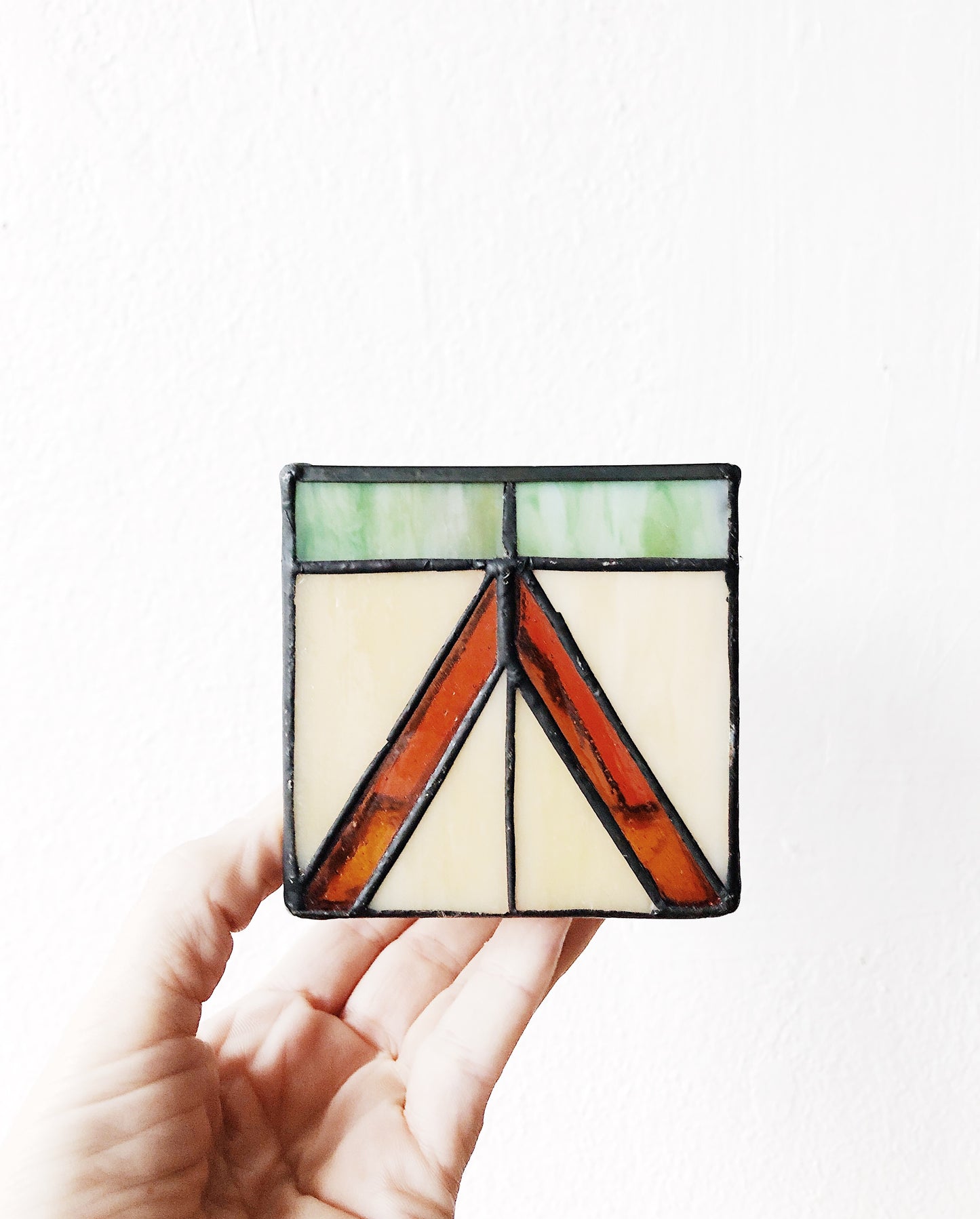Vintage Stained Glass Votive Holder