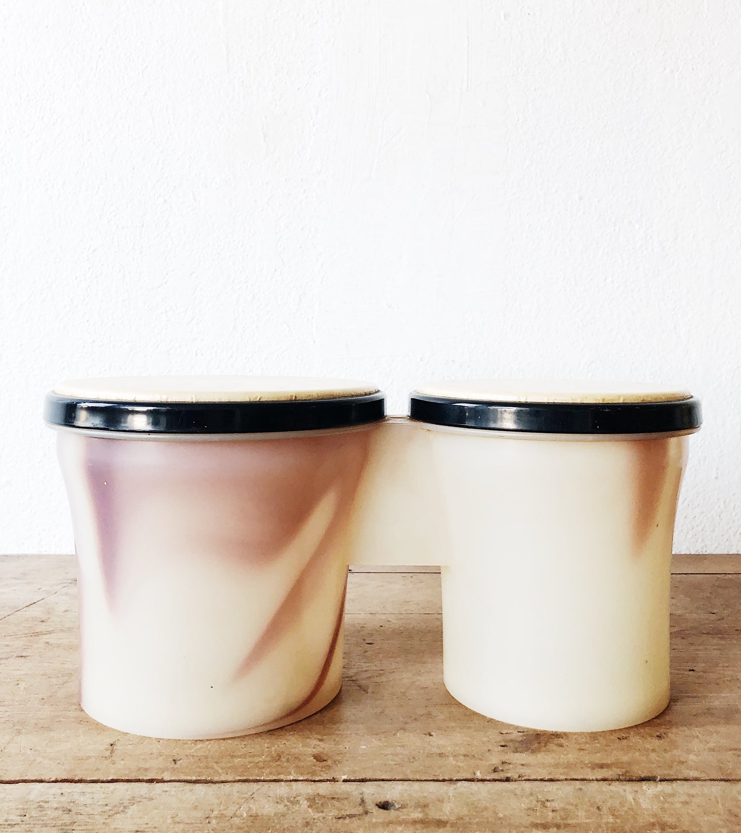 Vintage Lucite Bongo Drums