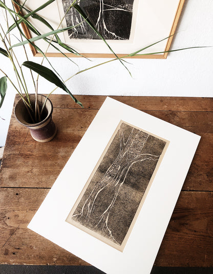 Vintage 1960s Matted Original Engraving