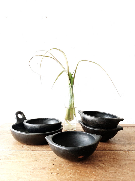 Black Clay Bowl Set of Five