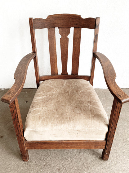 Antique Mission Style Low Chair