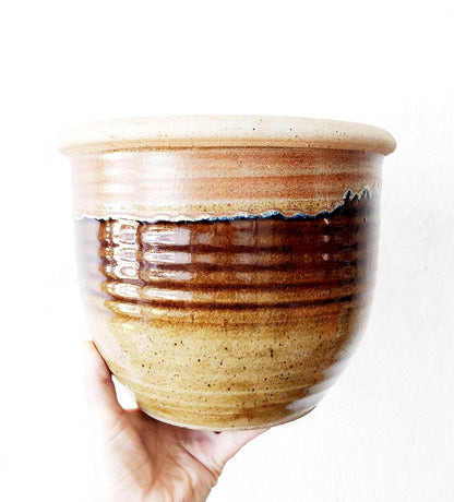 Large Vintage Handmade Stoneware Planter