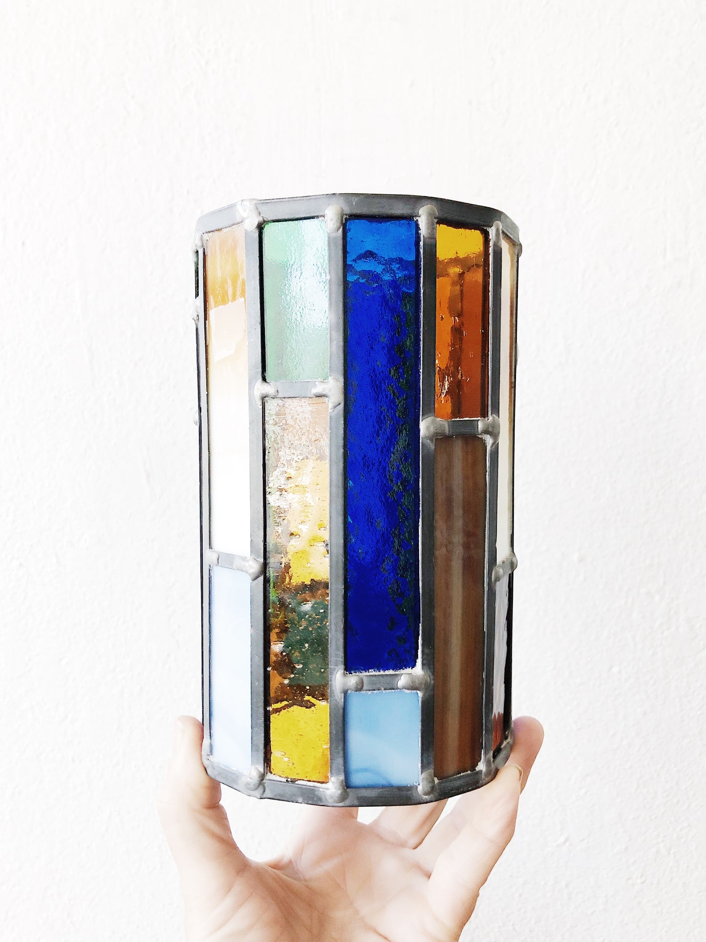 Vintage Stained Glass Lantern