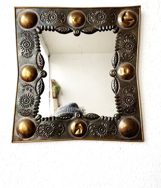 Pressed Tin Mirror Mexico
