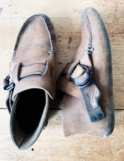 Vintage Handmade Leather Mocs 8.5/9 Women’s