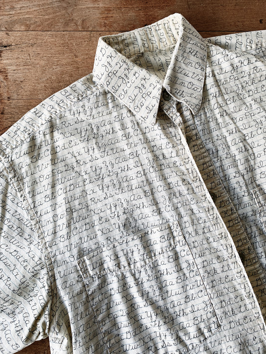 RESERVED Vintage Cursive Button Up Shirt